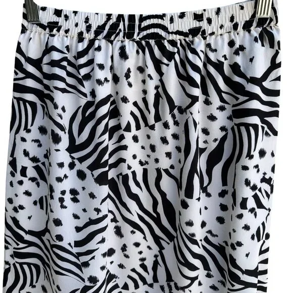 Diane Gilman Vintage Womens‎ Silk Zebra Print Knee Length Skirt S Glam Party - Picture 5 of 8